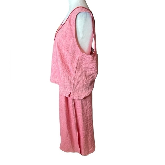 Two piece Liz & Jane Linen Pink Sleeveless Blouse & Maxi Skirt, Size Medium NWT - Picture 7 of 15
